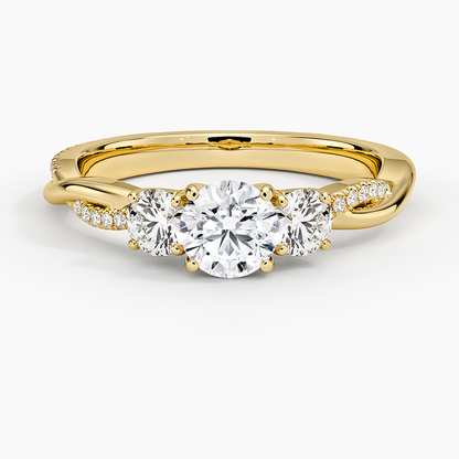 1/2 CT Twisted Band Lab Drown Diamond Engagement Ring