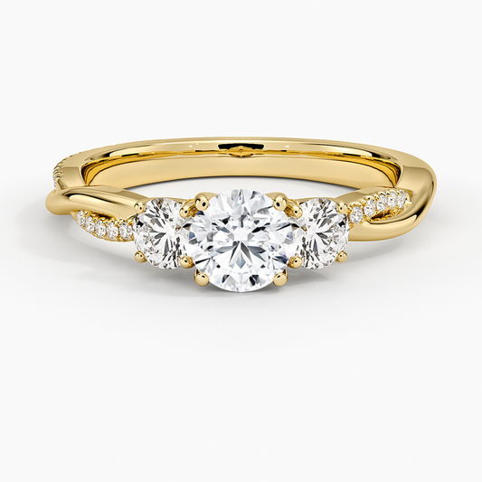 1/2 CT Twisted Band Lab Drown Diamond Engagement Ring