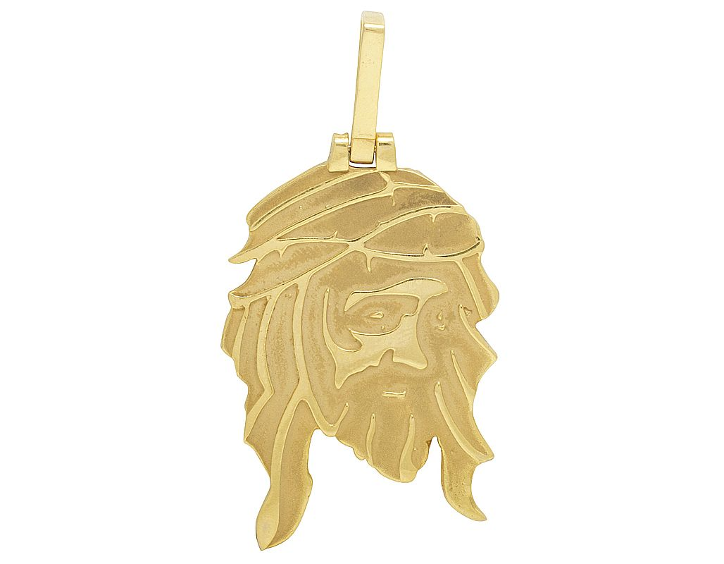 2 Inch 10K Gold Lab Grown Diamond Jesus Pendant