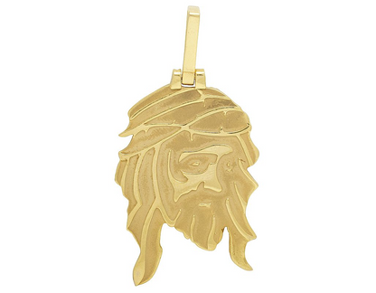 2 Inch 10K Gold Lab Grown Diamond Jesus Pendant