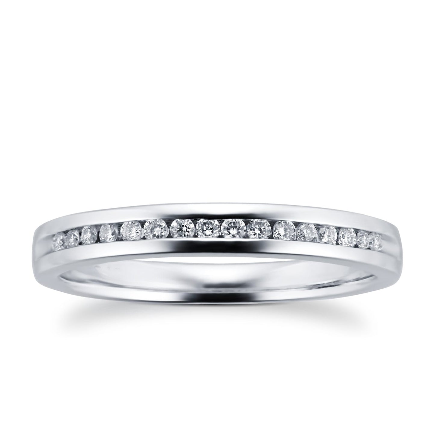 White Gold Channel Setting Lab Diamond Wedding Band