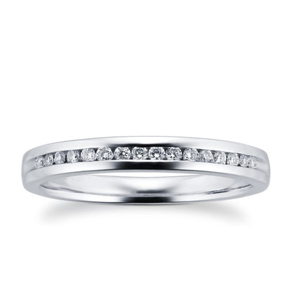 White Gold Channel Setting Lab Diamond Wedding Band