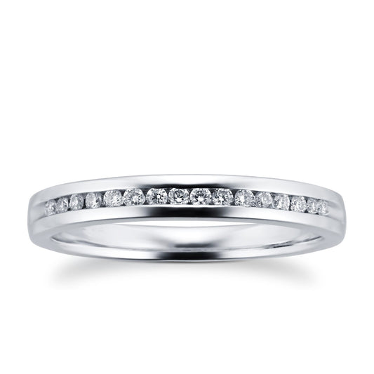 White Gold Channel Setting Lab Diamond Wedding Band
