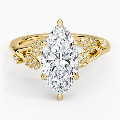 2 1/2 CT Marquise Cut Lab Grown Diamond Cluster Engagement Ring