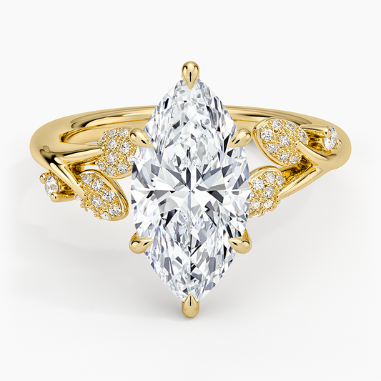 2 1/2 CT Marquise Cut Lab Grown Diamond Cluster Engagement Ring