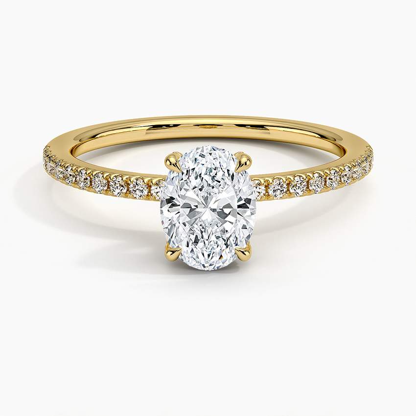 3/4 CT Half Eternity Oval Cut Lab Grown Diamond Ring