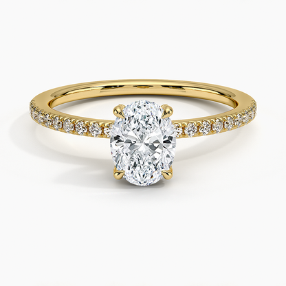 3/4 CT Half Eternity Oval Cut Lab Grown Diamond Ring