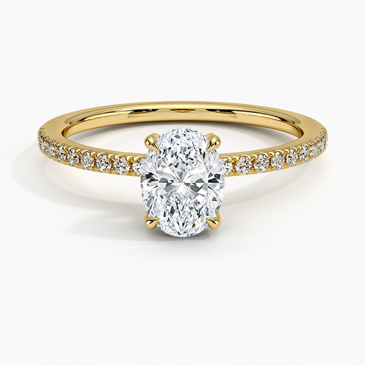 3/4 CT Half Eternity Oval Cut Lab Grown Diamond Ring
