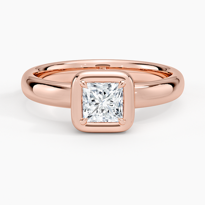 1/2 CT Lab Grown Diamond Bezel Set Solitaire Engagement Ring
