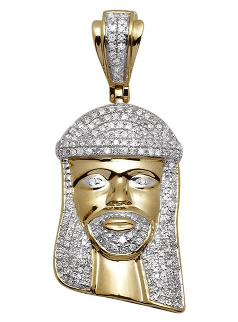 Unisex Mini Jesus Face Lab Grown Diamond Pendant