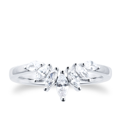 Lab Grown Diamond Pear Cut Gold Wedding Band