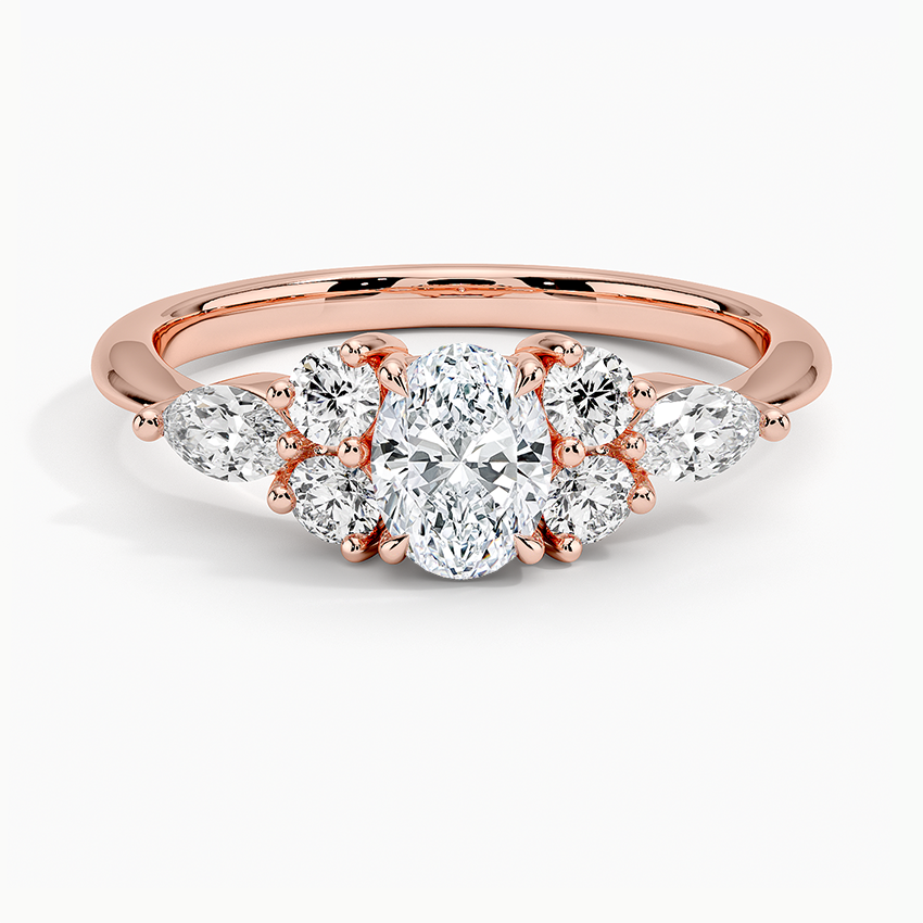 1/2 CT Lab Grown Diamond Cluster Engagement Ring