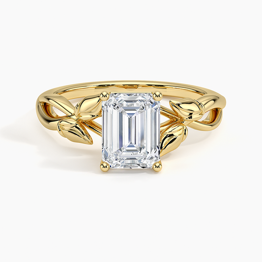 1 1/4 CT Emerald Lab Grown Diamond Solitaire Engagement Ring