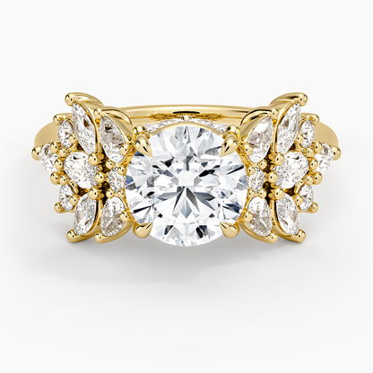1 1/2 CT Lab Grown Diamond Cluster Engagament Ring