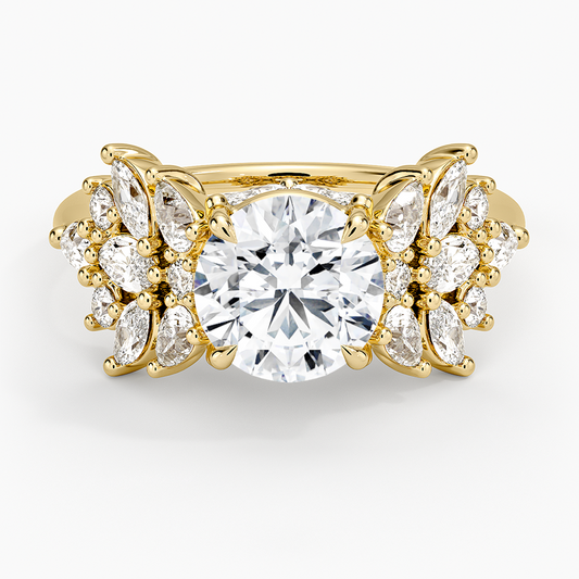 1 1/2 CT Lab Grown Diamond Cluster Engagament Ring
