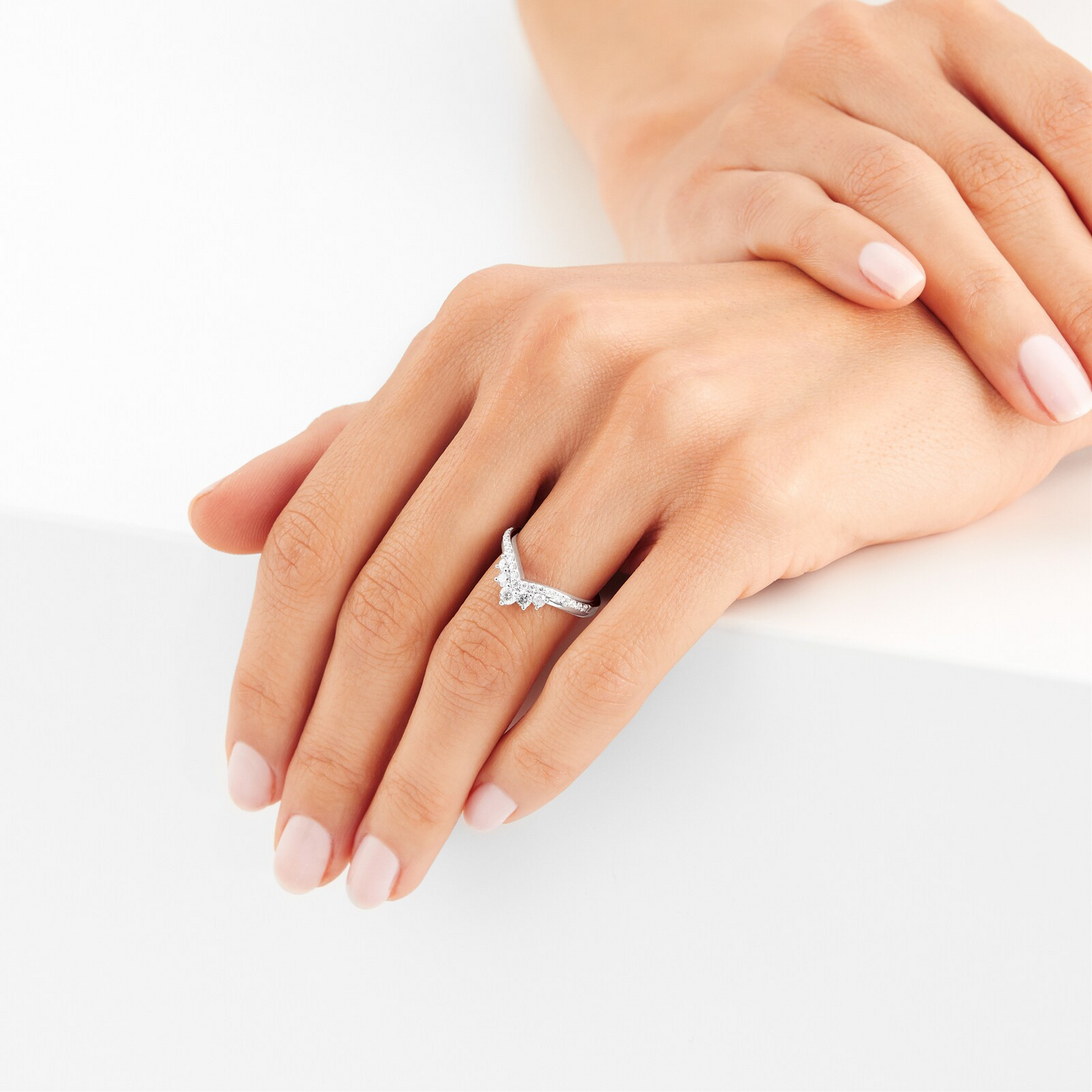 White Gold Lab Diamond Wedding Band For Women