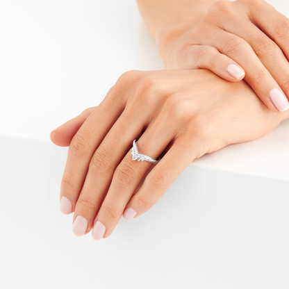 White Gold Lab Diamond Wedding Band For Women