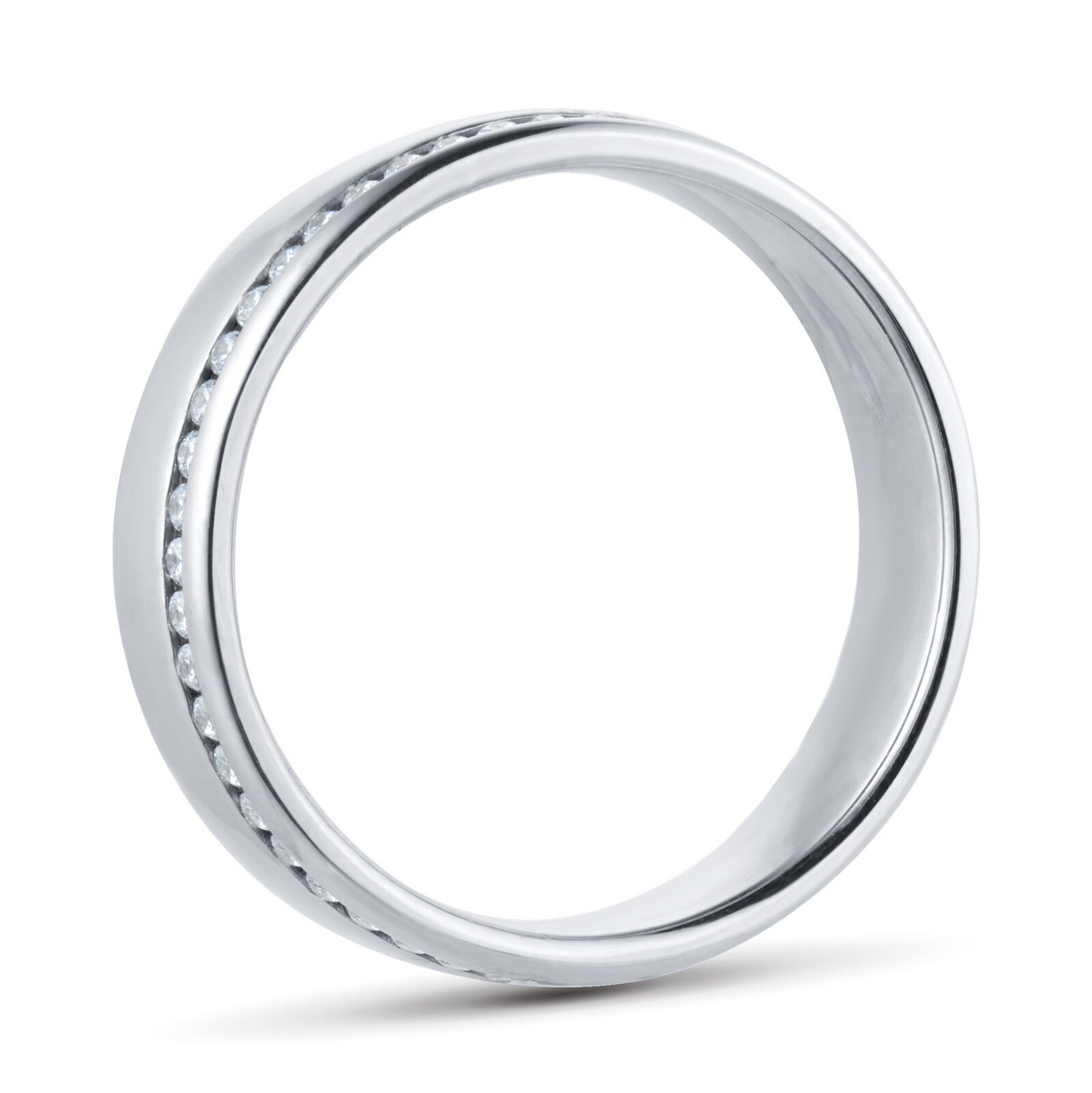 Channel Setting Rose Gold Lab Diamond Wedding Band