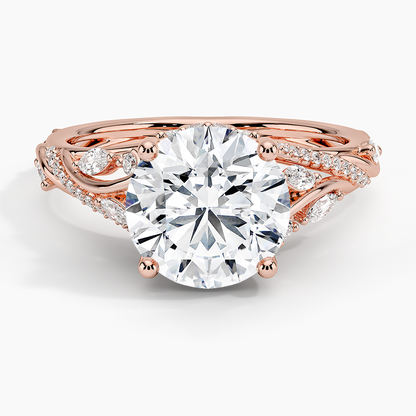 2 1/2 CT Milgrain Lab Grown Diamond Cluster Engagement Ring
