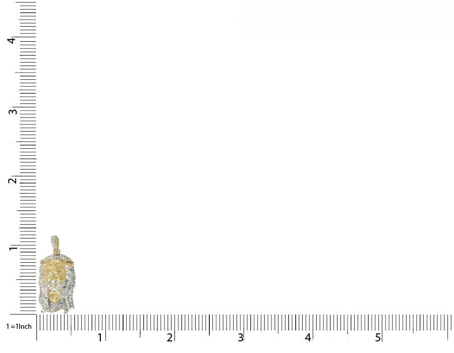 Yellow Gold Iced Out Lab Grown Diamond Jesus Pendant