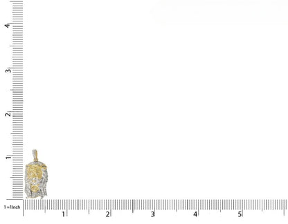 Yellow Gold Iced Out Lab Grown Diamond Jesus Pendant