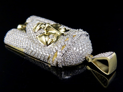 10K Yellow Gold Lab Grown Diamond Jesus Pendant