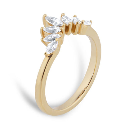 Lab Grown Diamond Pear Cut Gold Wedding Band