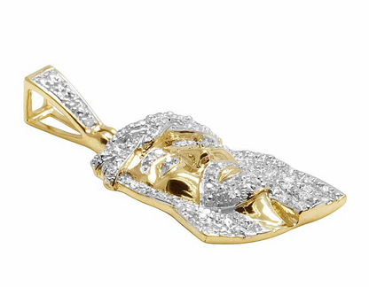 Lab Grown Diamond Yellow Gold Jesus Pendant Chain Set