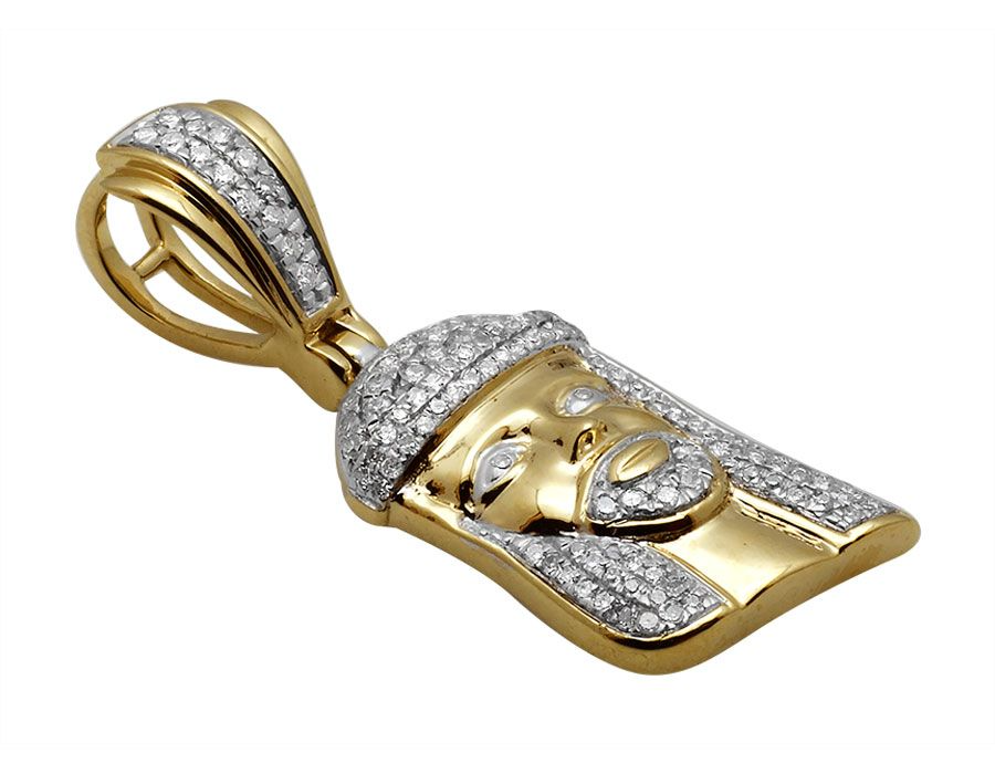Unisex Mini Jesus Face Lab Grown Diamond Pendant