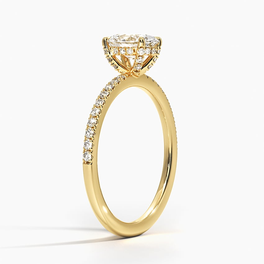 3/4 CT Half Eternity Oval Cut Lab Grown Diamond Ring