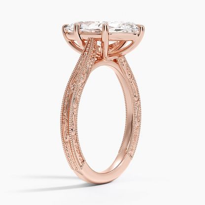 2 1/2 CT Marquise Cut Lab Grown Diamond Milgrian Ring
