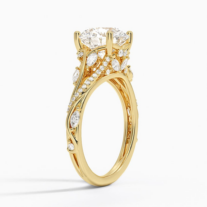 2 1/2 CT Milgrain Lab Grown Diamond Cluster Engagement Ring