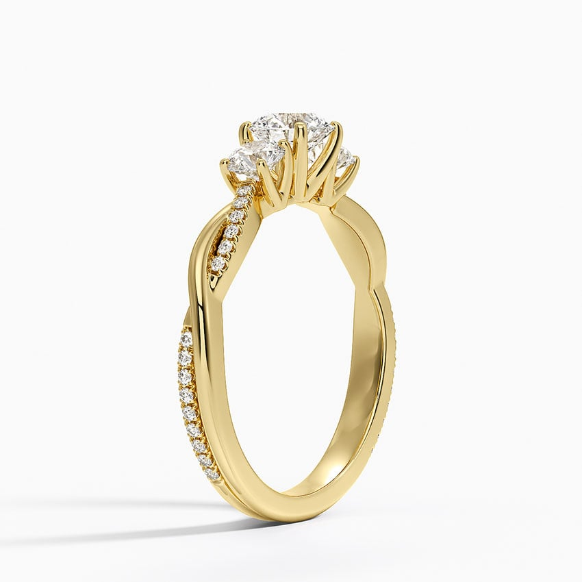 1/2 CT Twisted Band Lab Drown Diamond Engagement Ring