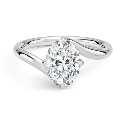 1 1/2 CT Bypass Sank Lab Grown Diamond Oval Cut Ring