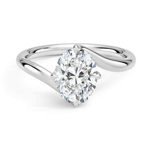 1 1/2 CT Bypass Sank Lab Grown Diamond Oval Cut Ring