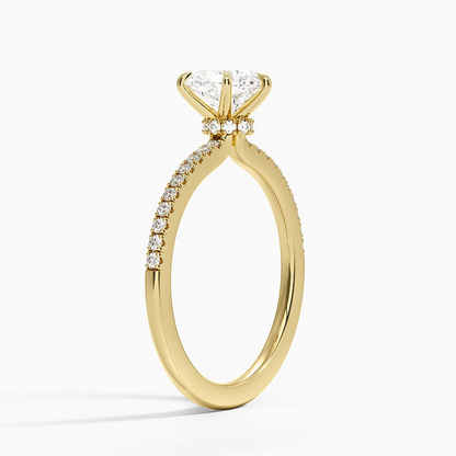 1 CT Lab Grown Diamond Half Eternity Hidden Halo Ring