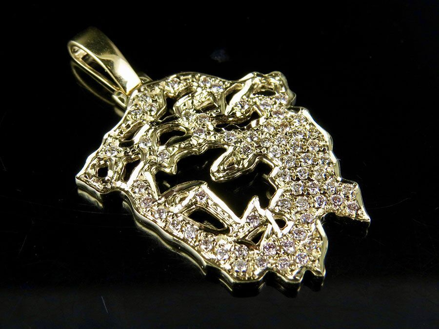 Jesus Face Cutout Lab Grown Diamond Gold Pendant