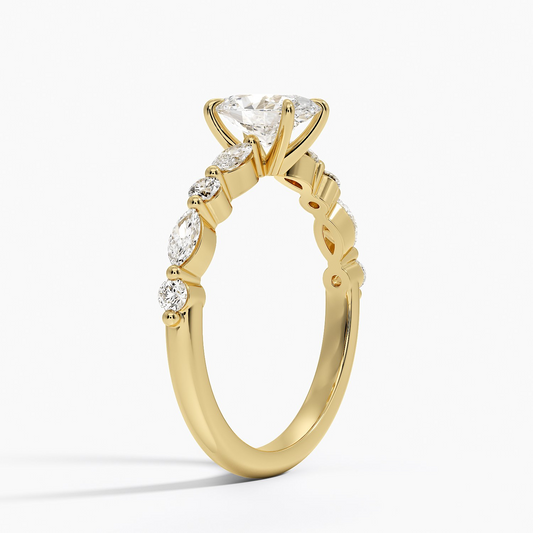 3/4 CT Halg Eternity Oval Lab Grown Diamond Engagement Ring