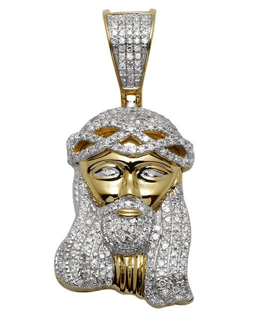 10K Gold Lab Grown Diamond Custom Jesus Pendant