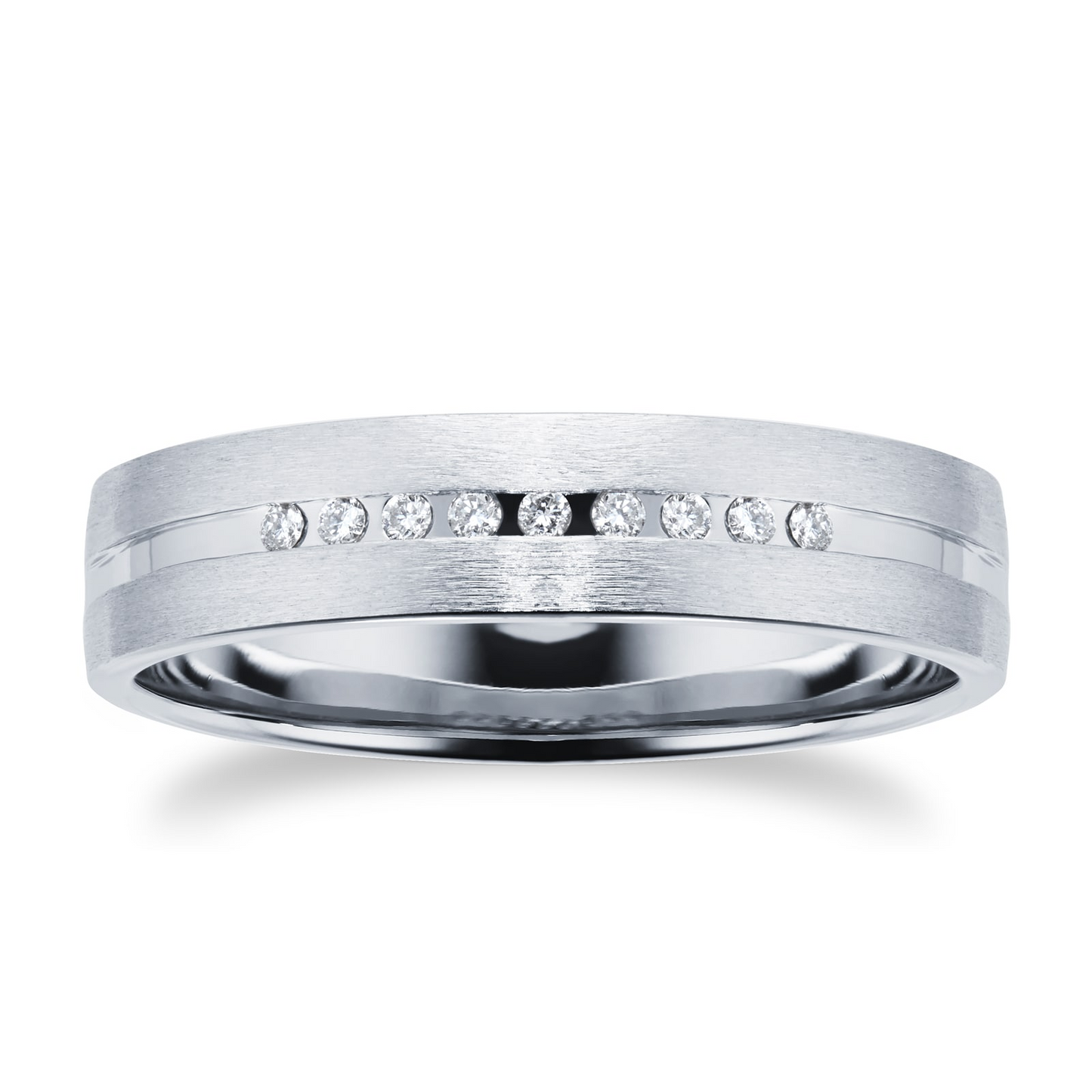 White Gold Lab Created Diamond Wedding Band