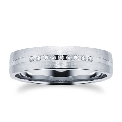 White Gold Lab Created Diamond Wedding Band