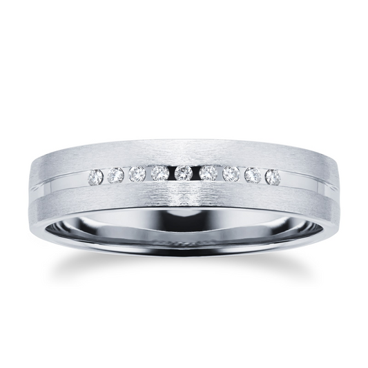 White Gold Lab Created Diamond Wedding Band