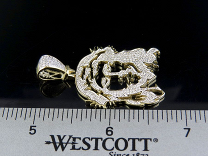 Yellow Gold Jesus Face Cutout Lab Grown Diamond Pendant