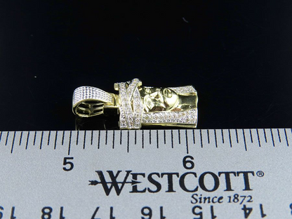 Jesus Face Custom Yellow Gold lab Grown Diamond Pendant