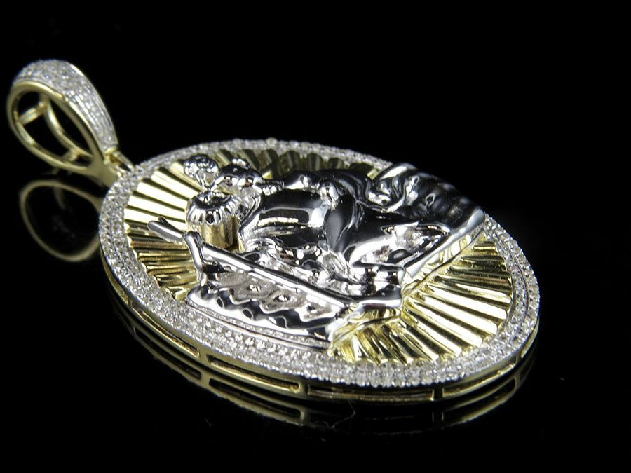 Joseph And Baby Jesus Gold Lab Grown Diamond Pendant