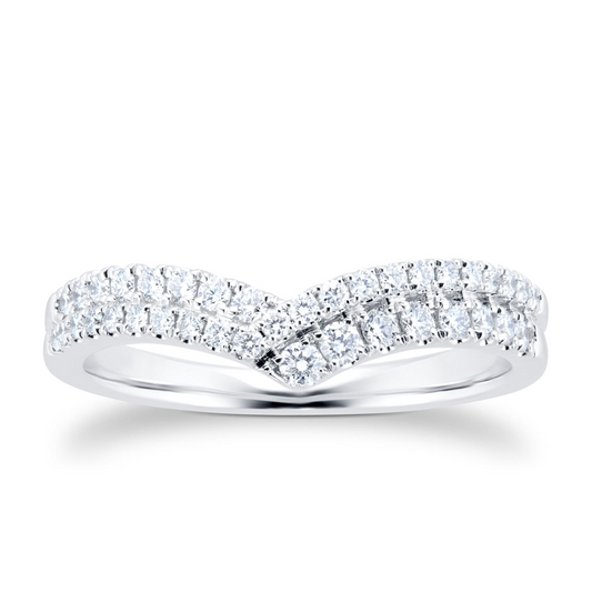 Two Row Lab Grown Diamond Gold Wedding Band For Daily Wear