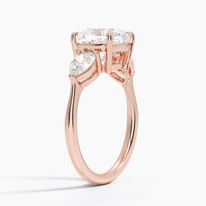 2 1/2 CT Lab Grown Diamond 3 stone Engagement Ring