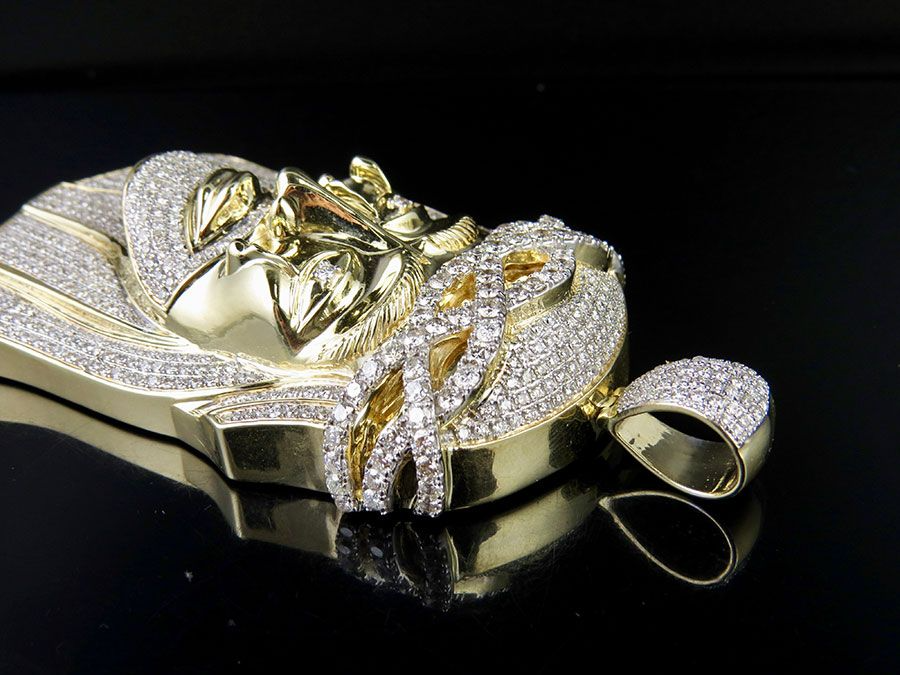 Crying Jesus Iced Out Lab Grown Diamond Pendant
