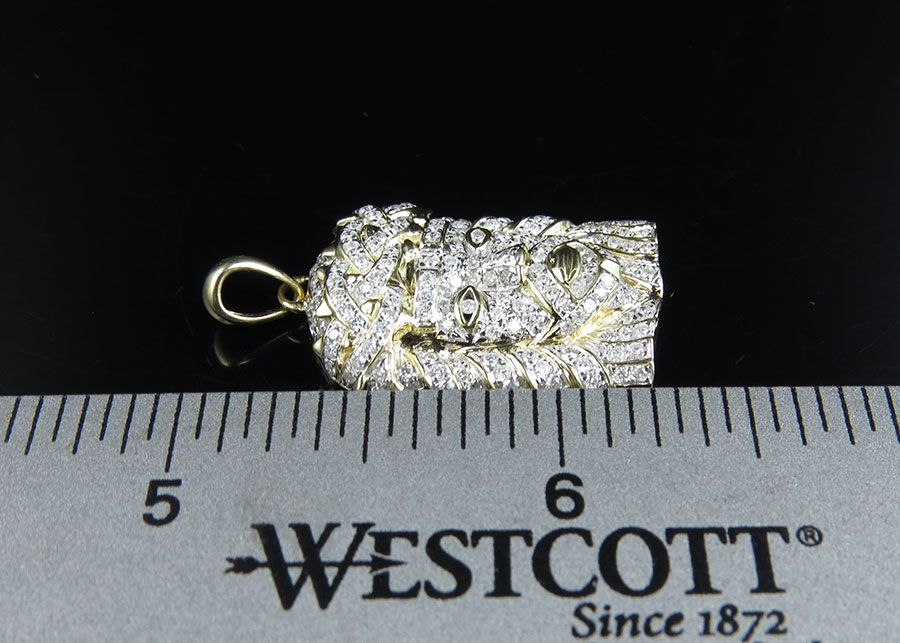 Yellow Gold Jesus Head Lab Grown Diamond Pendant
