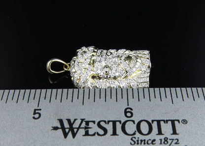 Yellow Gold Jesus Head Lab Grown Diamond Pendant